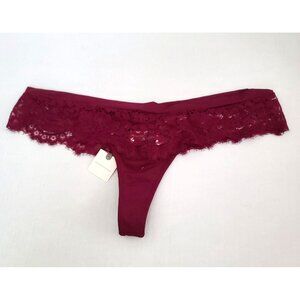 Anthropologie Livenza Lace Thong Panty Maroon Extra Large Low Rise Sexy NWT